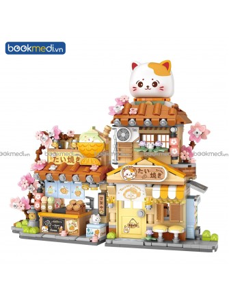 Đồ Chơi Lắp Ráp Mô Hình Tiệm Bánh Cá Taiyaki Shop Hãng Loz